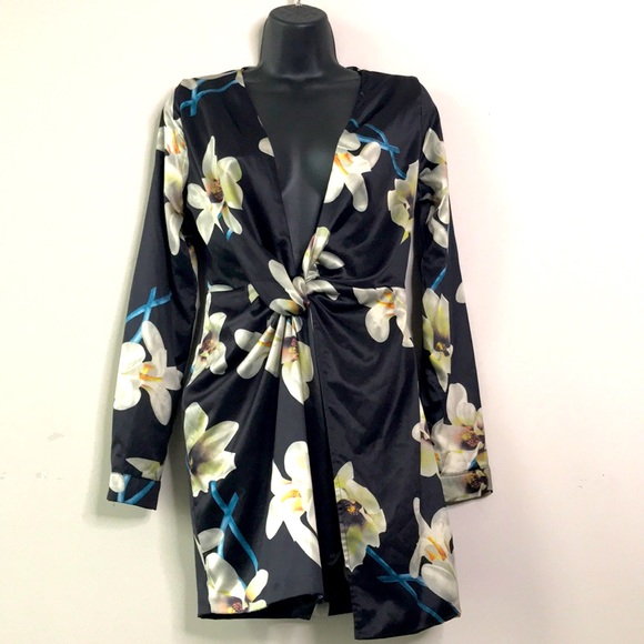 Little Black Dress Sexy Low Cut Wrap Mini Dress